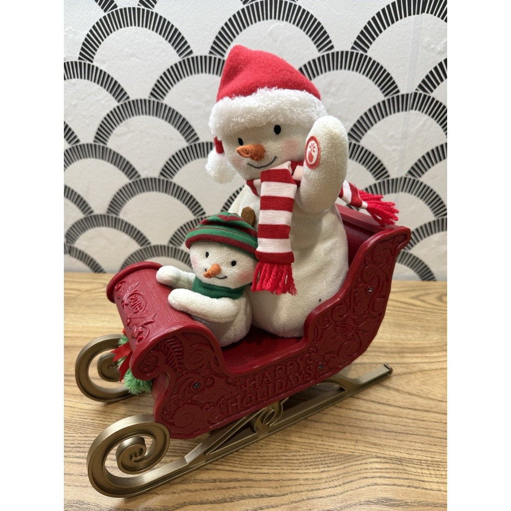 Hallmark Jingle Pals Twinkling Sleigh Ride Snowman 2016 Musical Light Up VIDEO